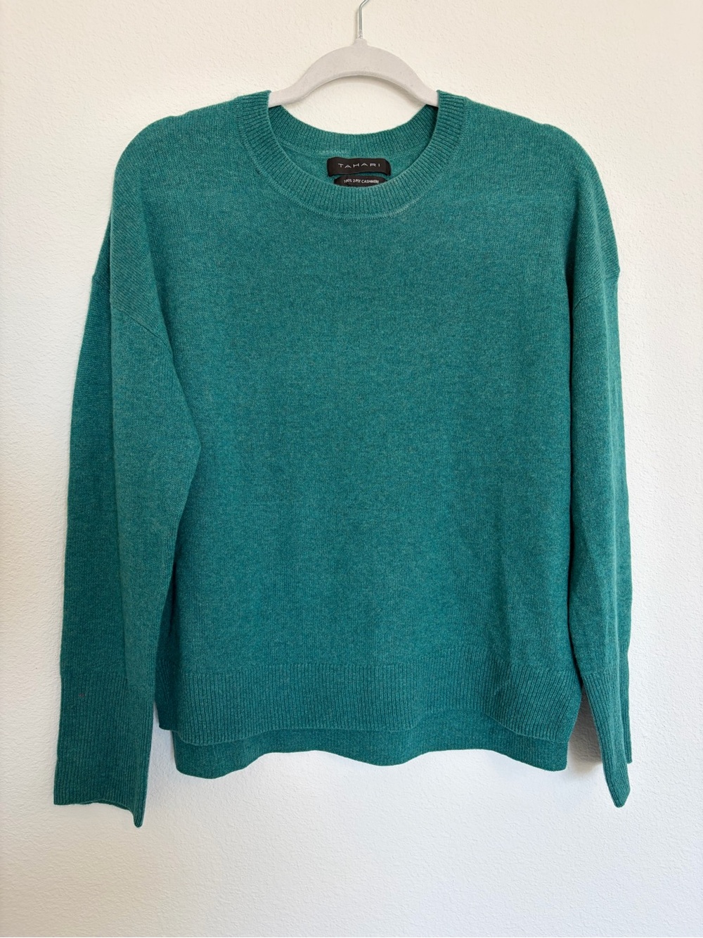 Teal 100% Cashmere Crewneck Sweater